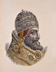 Portrait of Pope Leo XI, 1898 (engraving with later colouration)